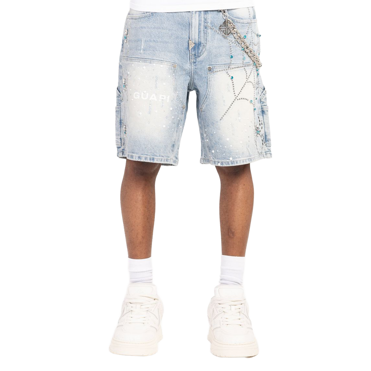 下着・アンダーウェア GUAPI denim shorts size32 Guapi - Aqua Spider Denim Shorts – FUTURE RFRNCE