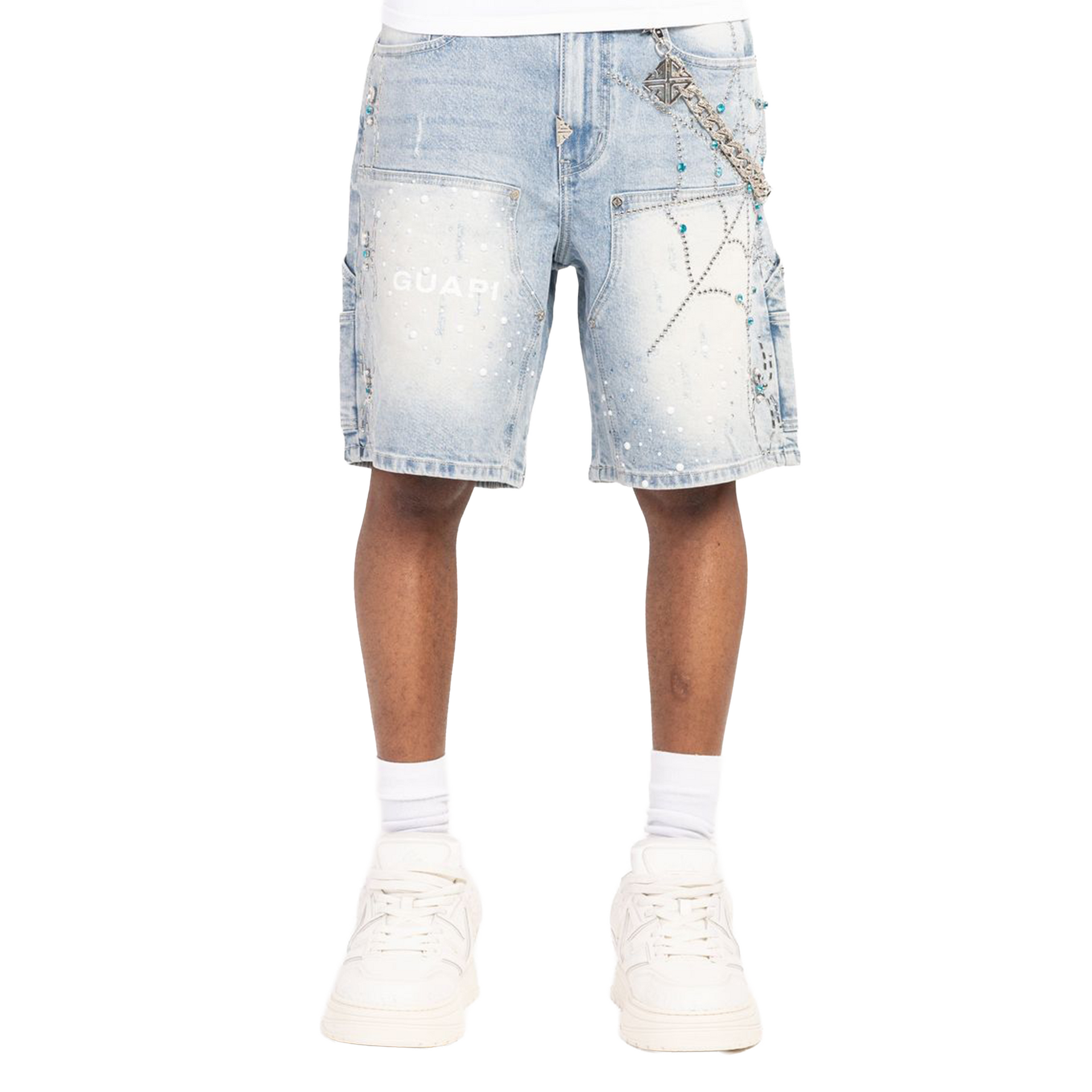 Guapi - Aqua Spider Denim Shorts – FUTURE RFRNCE