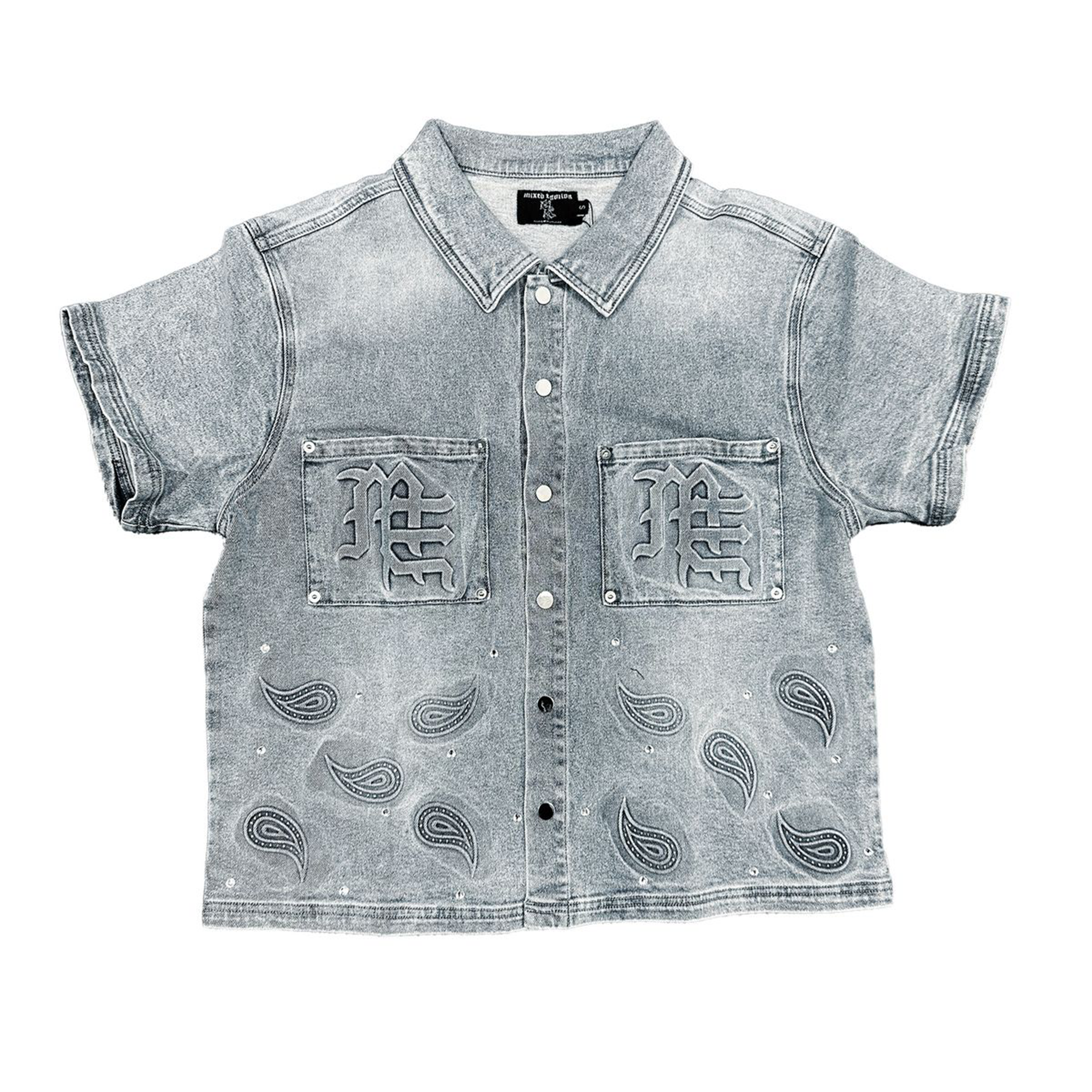 Mixed Emotion - Paisley Denim Button Up