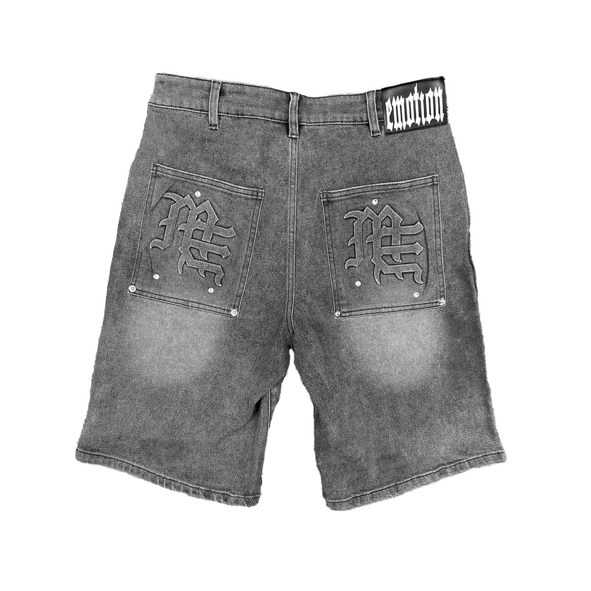 【ANGLAN】Side Paisley Denim Half Shorts shortsgreyback_e62ded55-feb2-